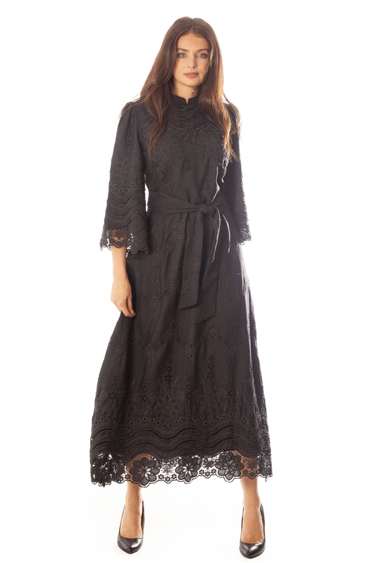 Graduated Eyelet Bordered Dress