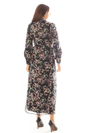 Floral Chiffon w/ Flat Piping Dress