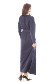 Embroidered Poppies Belted Dress