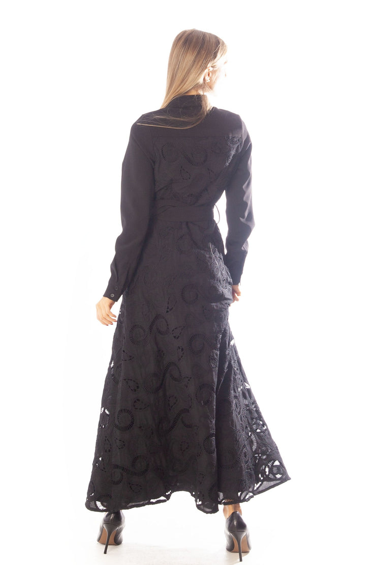 Lace Button Down Dress w/ Pockets