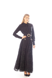 Lace Button Down Dress w/ Pockets