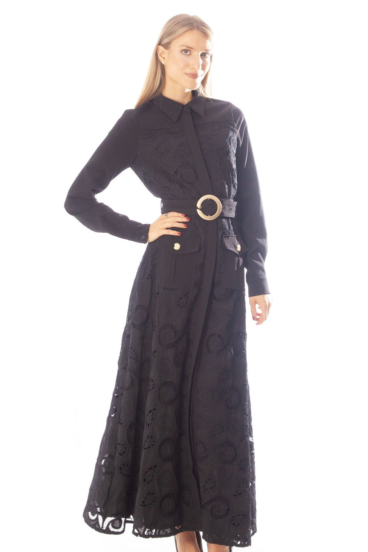 Lace Button Down Dress w/ Pockets