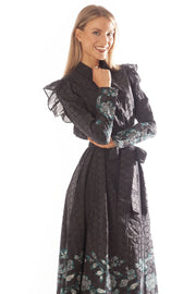 Printed Border Eyelet Dress