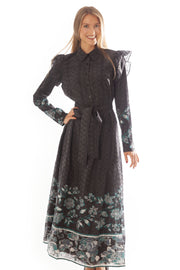 Printed Border Eyelet Dress