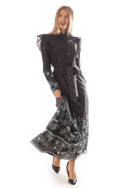 Printed Border Eyelet Dress