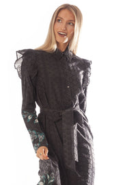 Printed Border Eyelet Dress