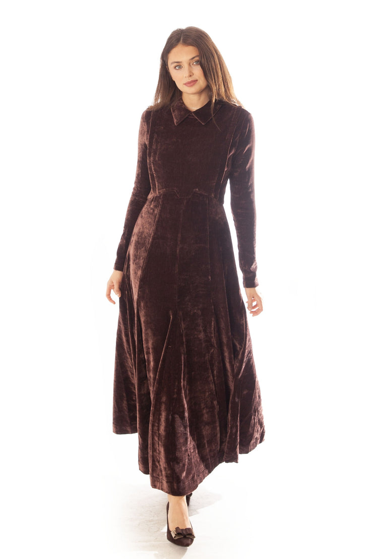 Velvet Dress w/ Collar