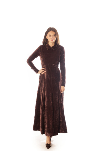 Velvet Dress w/ Collar