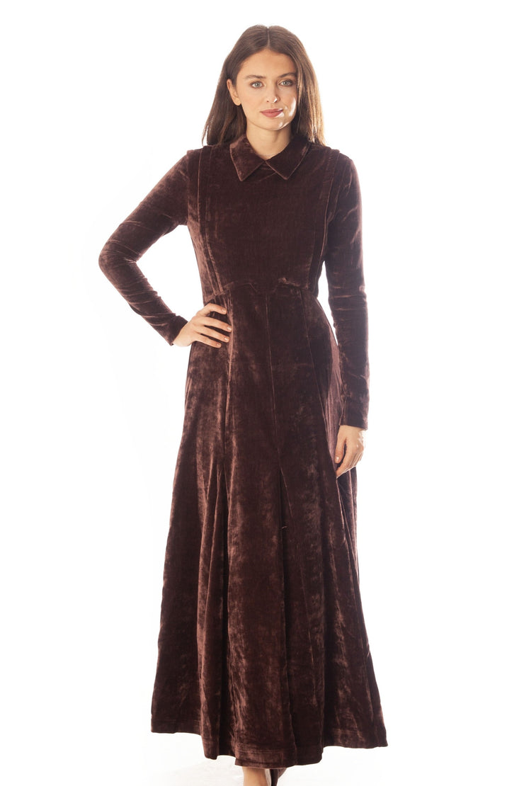 Velvet Dress w/ Collar
