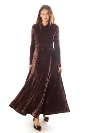 Velvet Dress w/ Collar