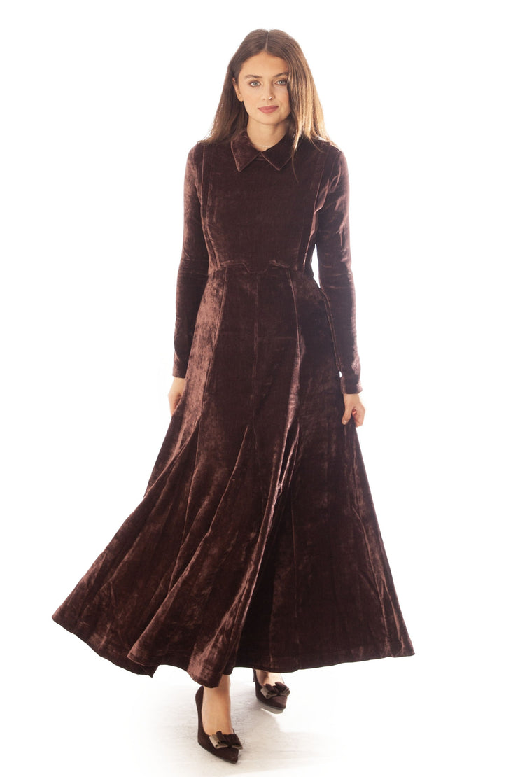 Velvet Dress w/ Collar