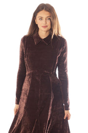 Velvet Dress w/ Collar