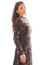 Cut Velvet Dress w/ Studded Trim