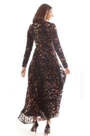 Cut Velvet Dress w/ Studded Trim