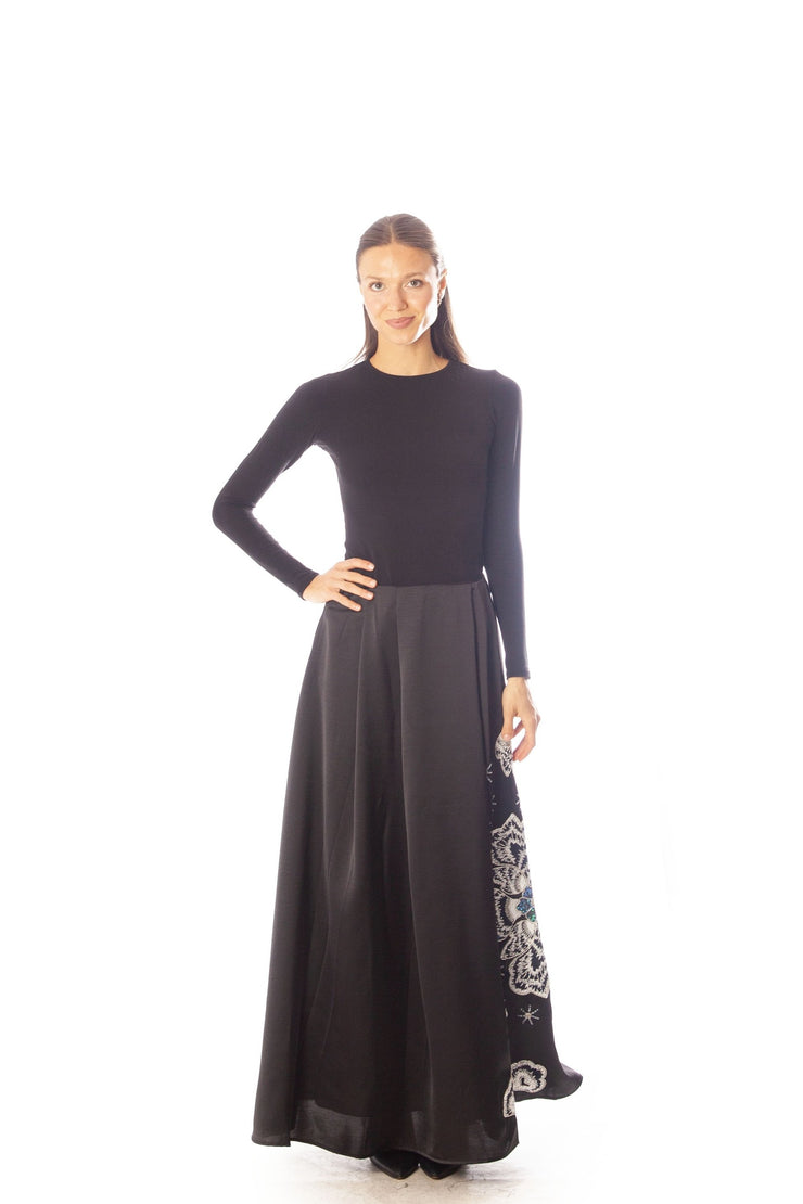 Beaded Flowers Bell Gown Skirt