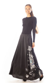 Beaded Flowers Bell Gown Skirt