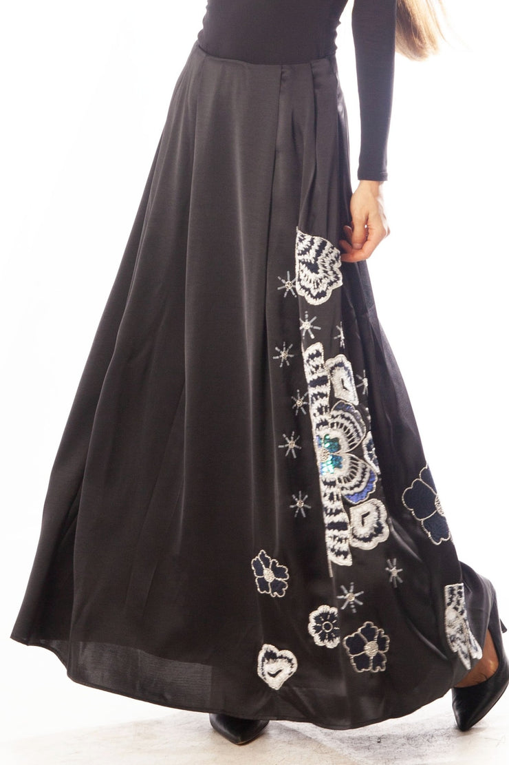 Beaded Flowers Bell Gown Skirt