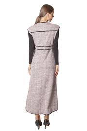 Fringe Piping Tweed A-Line Dress