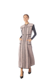 Fringe Piping Tweed A-Line Dress