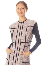 Fringe Piping Tweed A-Line Dress