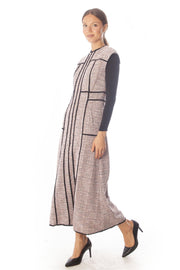 Fringe Piping Tweed A-Line Dress