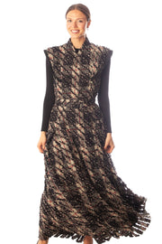 Fringed Plaid Sleeveless Dress