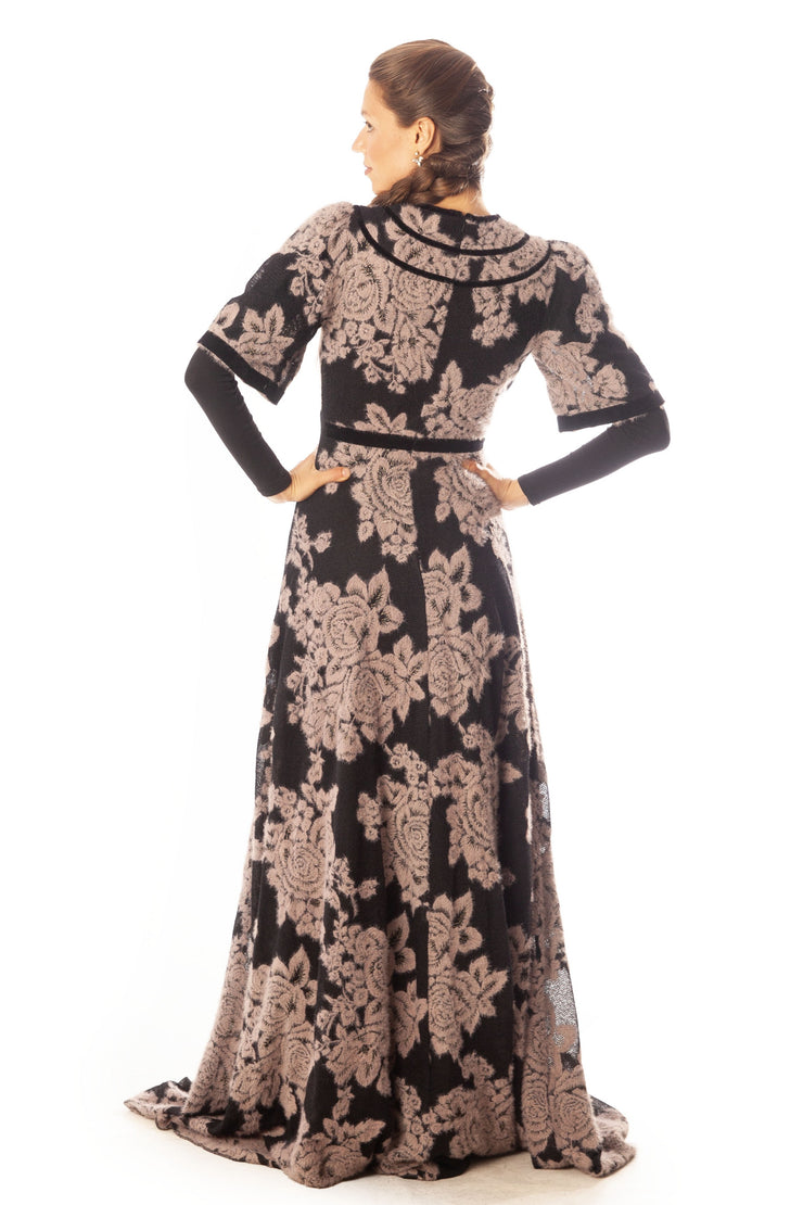 Mohair Flowers A Line Dress