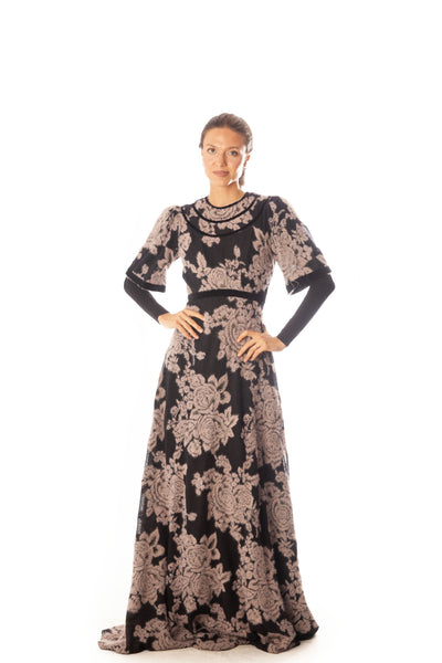 Mohair Flowers A Line Dress