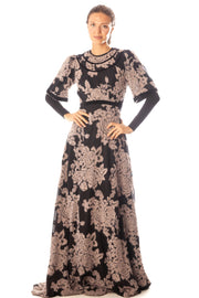 Mohair Flowers A Line Dress