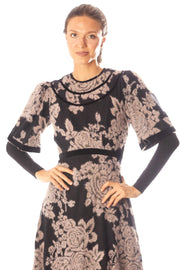 Mohair Flowers A Line Dress