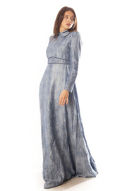 V Waist Velvet Trimmed Gown