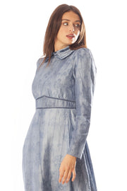 V Waist Velvet Trimmed Gown