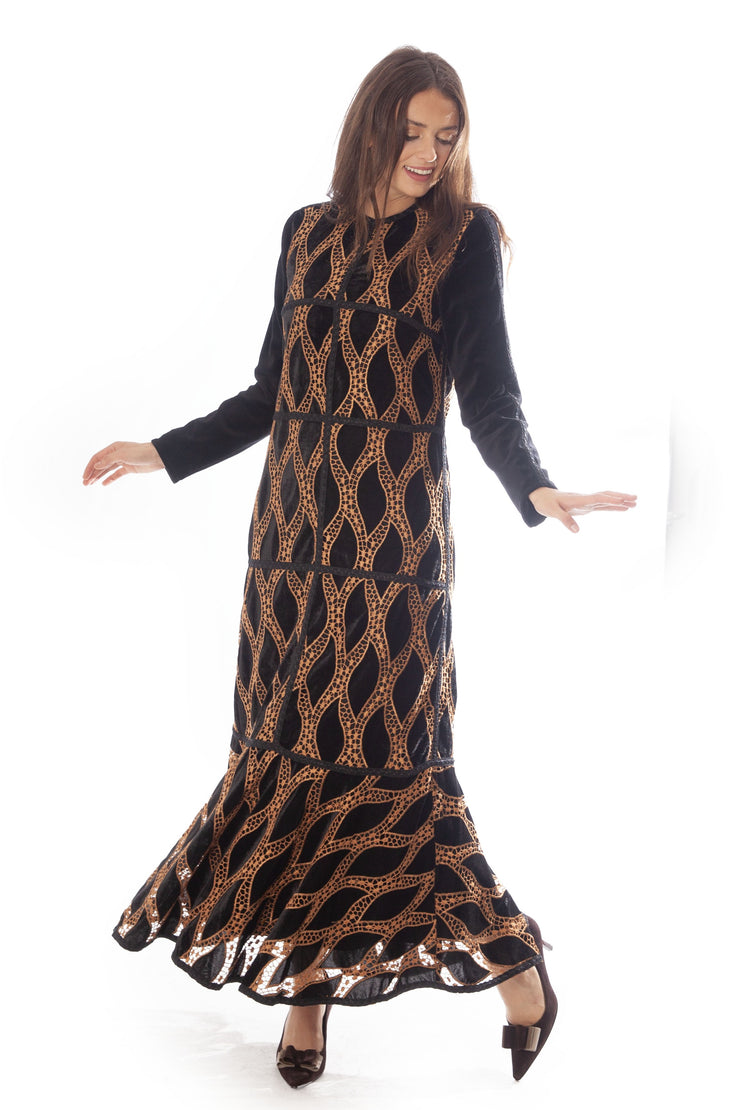 Velvet + Lace Sectional Dress