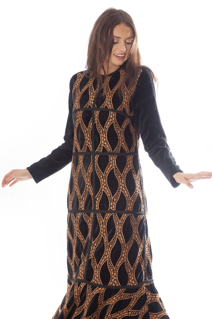 Velvet + Lace Sectional Dress