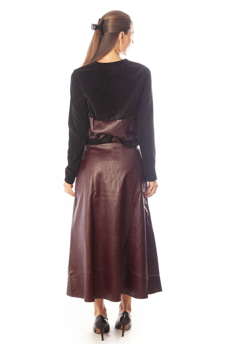 Vegan Leather A-line Skirt