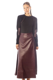 Vegan Leather A-line Skirt