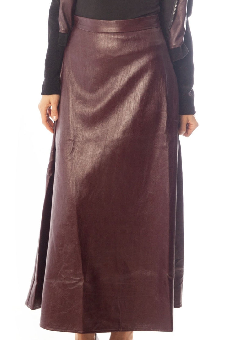 Vegan Leather A-line Skirt