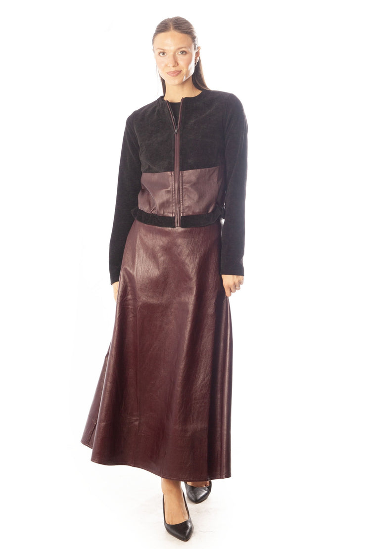 Vegan Leather A-line Skirt