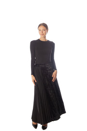 Demi Pleat + Crushed Velvet Skirt