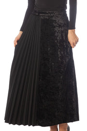 Demi Pleat + Crushed Velvet Skirt