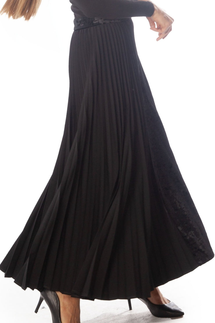 Demi Pleat + Crushed Velvet Skirt