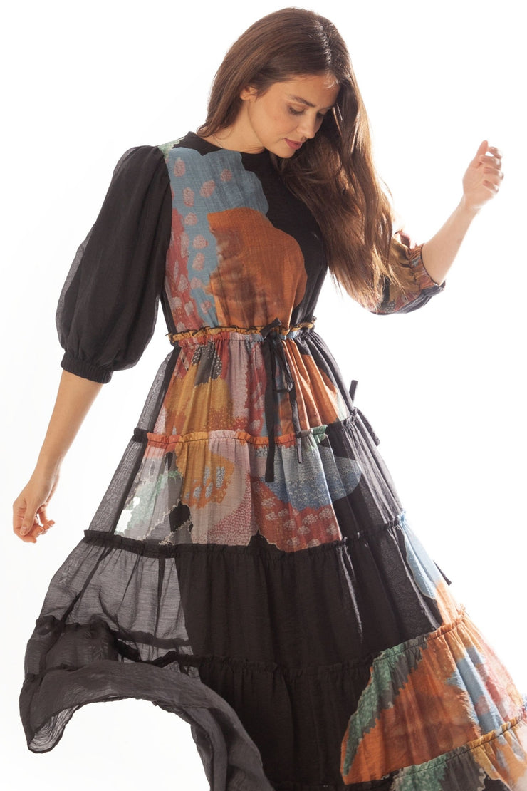 Tiered Floral Printed Dress