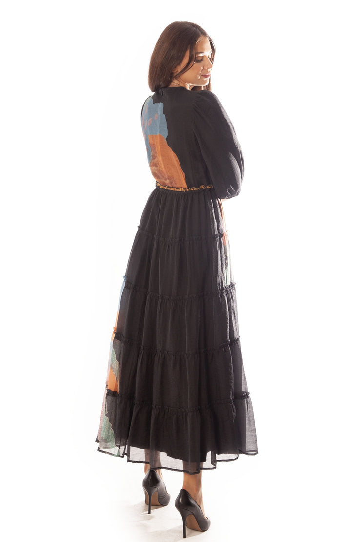 Tiered Floral Printed Dress