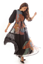 Tiered Floral Printed Dress