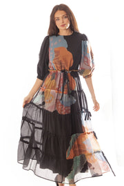 Tiered Floral Printed Dress