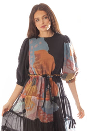 Tiered Floral Printed Dress