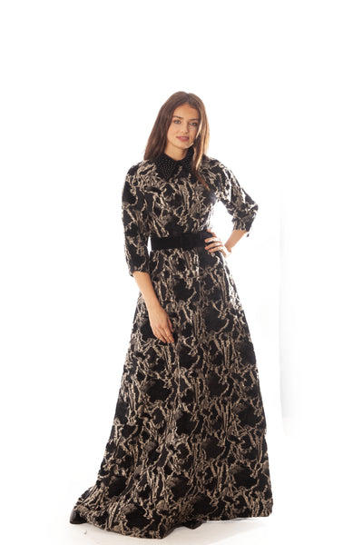 Beaded Collar Gown