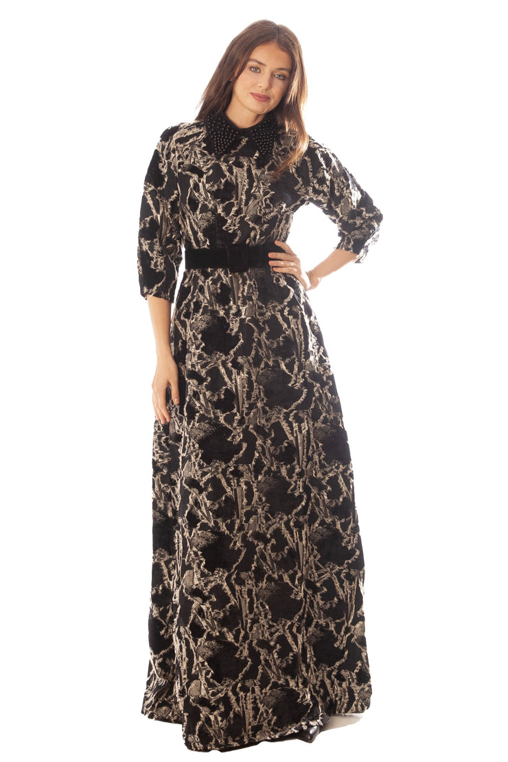Beaded Collar Gown