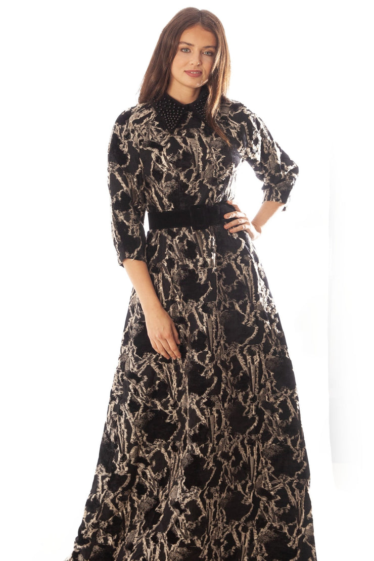 Beaded Collar Gown