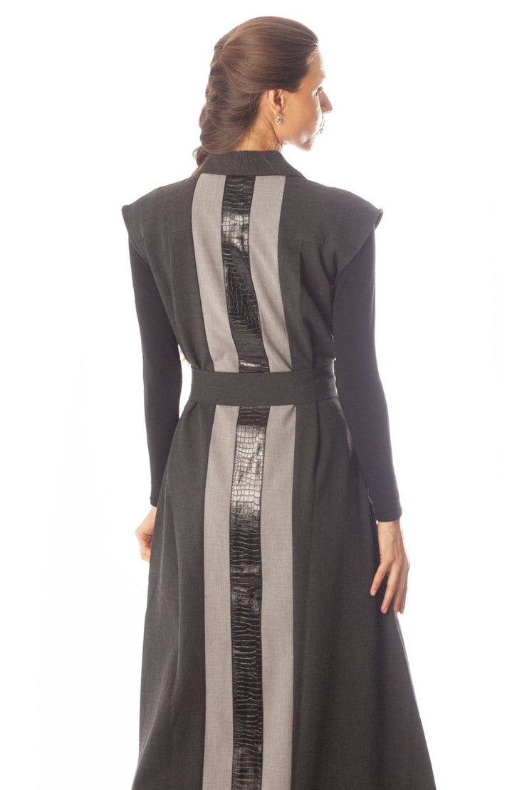 Back Striped Detail Sleeveless Dress